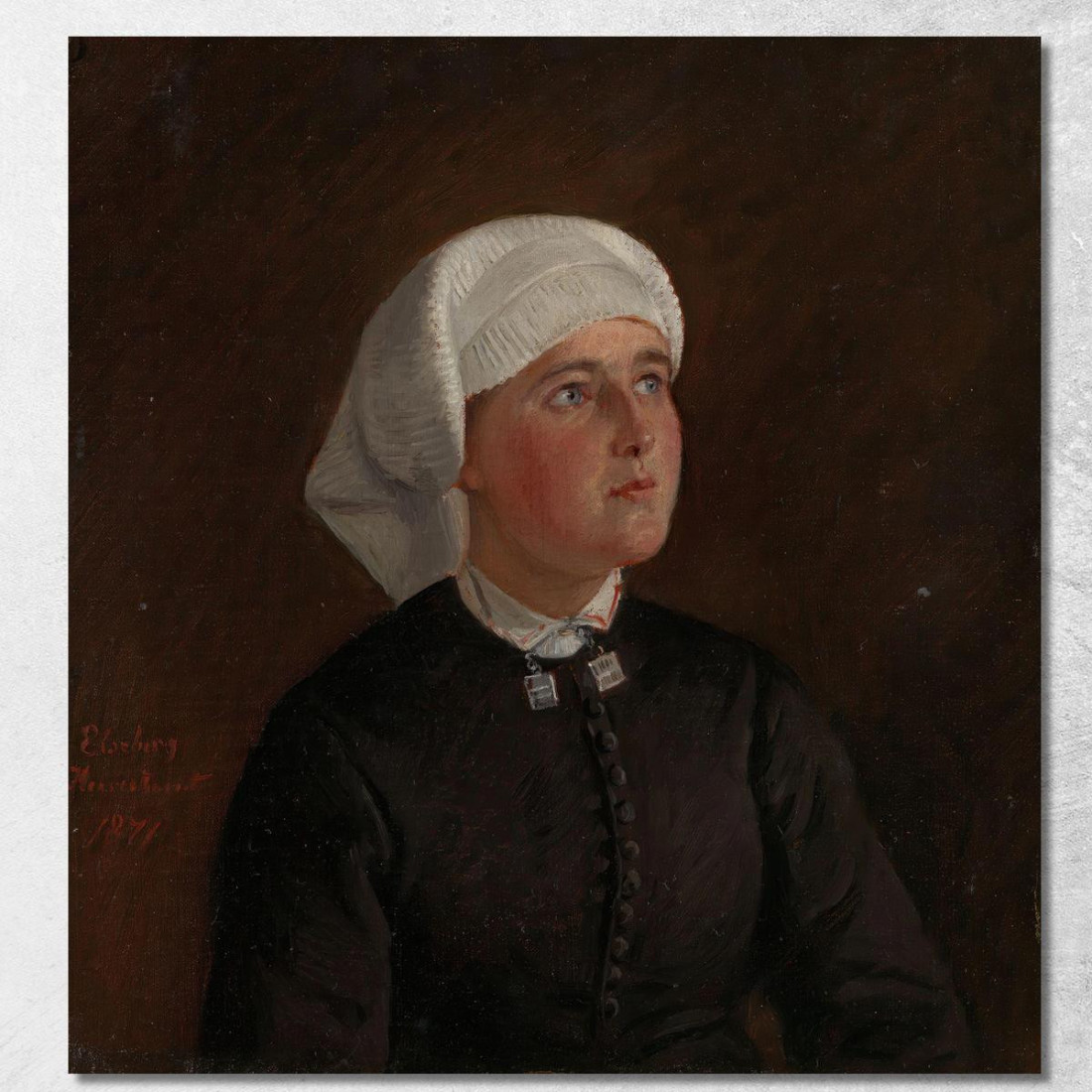 Ritratto Di Elseberg Herrestvedt Adolph Tidemand atd55 quadro stampato su tela Ritratto Di Elseberg Herrestvedt Adolph Tidemand atd55 quadro stampato su tela