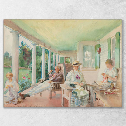 Sulla Veranda John Singer Sargent jss206 quadro stampato su tela
