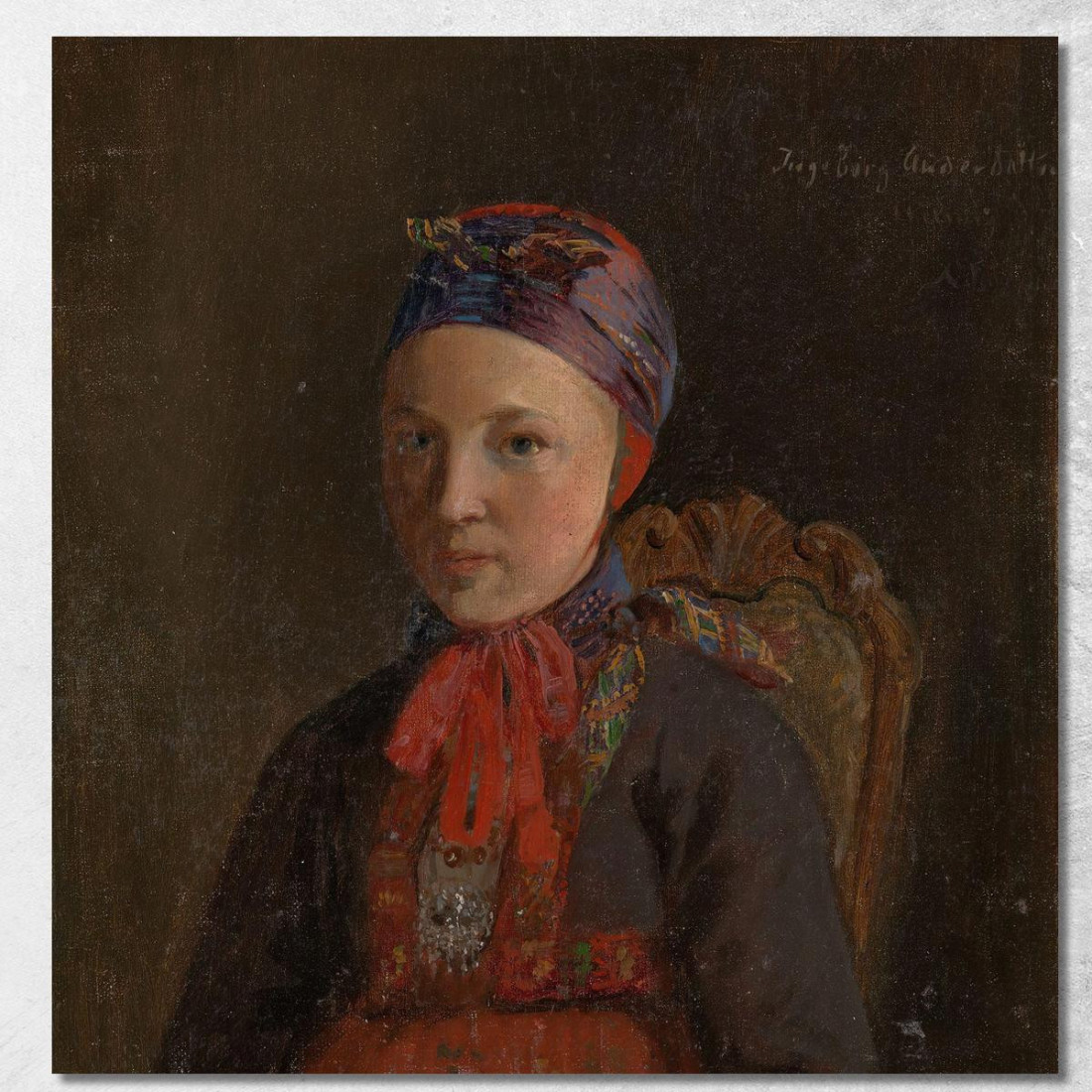 Ritratto Di Ingeborg Anderdatter Gulsvig Adolph Tidemand atd59 quadro stampato su tela Ritratto Di Ingeborg Anderdatter Gulsvig Adolph Tidemand atd59 quadro stampato su tela