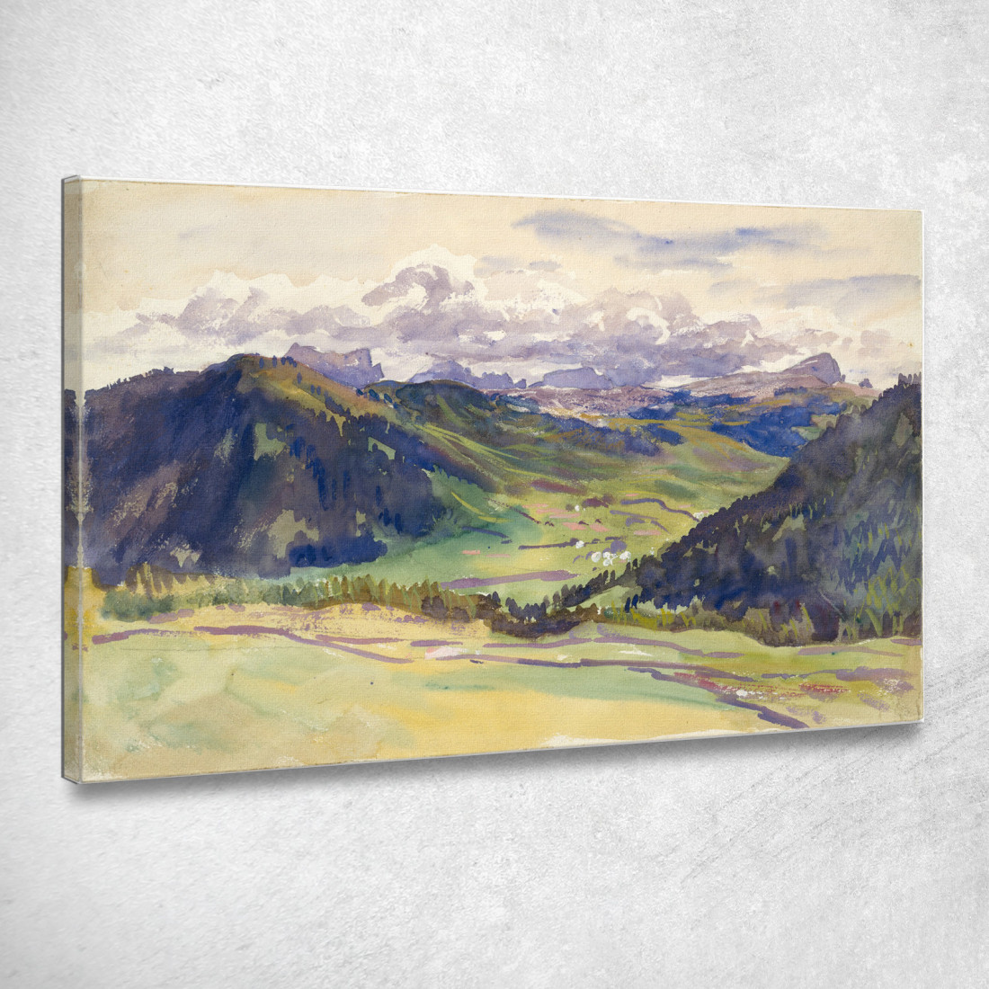 Valle Aperta Dolomiti John Singer Sargent jss208 quadro stampato su tela Valle Aperta Dolomiti John Singer Sargent jss208 quadro stampato su tela