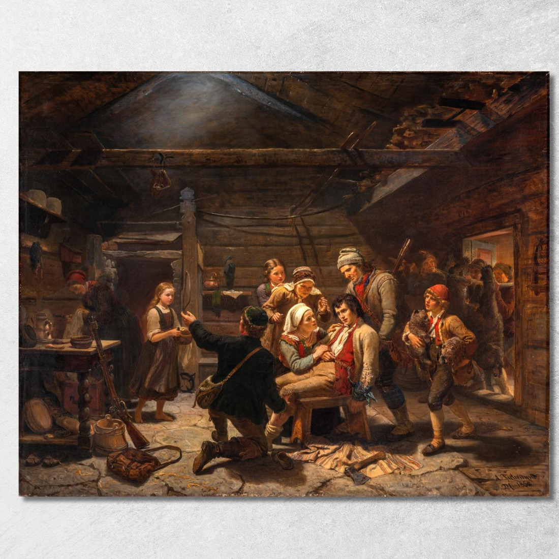 Il Cacciatore Di Orsi Ferito Adolph Tidemand atd85 quadro stampato su tela Il Cacciatore Di Orsi Ferito Adolph Tidemand atd85 quadro stampato su tela