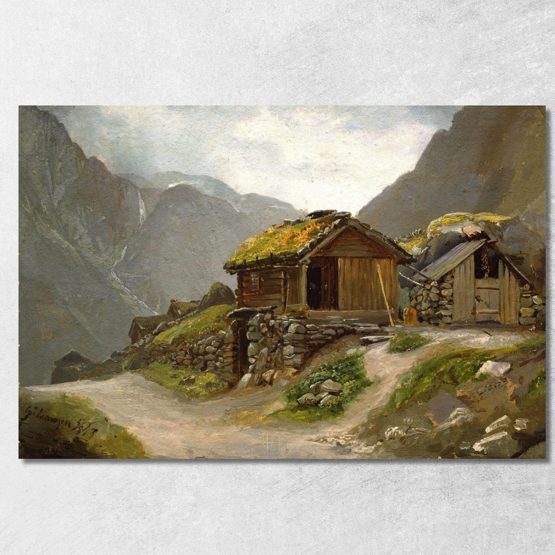 Vista Da Gudvangen Adolph Tidemand atd88 quadro stampato su tela Vista Da Gudvangen Adolph Tidemand atd88 quadro stampato su tela