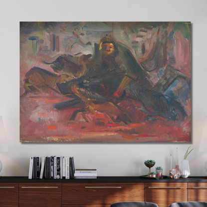Caccia Al Cinghiale Arnold Peter Weisz-Kubínčan apw4 quadro stampato su tela