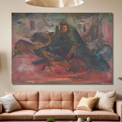 Caccia Al Cinghiale Arnold Peter Weisz-Kubínčan apw4 quadro stampato su tela
