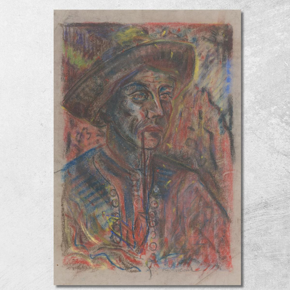 Contadino Con Pipa Arnold Peter Weisz-Kubínčan apw13 quadro stampato su tela Contadino Con Pipa Arnold Peter Weisz-Kubínčan apw13 quadro stampato su tela