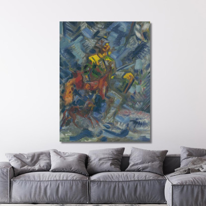 Cacciatore In Una Foresta Blu Arnold Peter Weisz-Kubínčan apw27 quadro stampato su tela