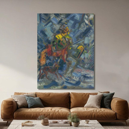 Cacciatore In Una Foresta Blu Arnold Peter Weisz-Kubínčan apw27 quadro stampato su tela