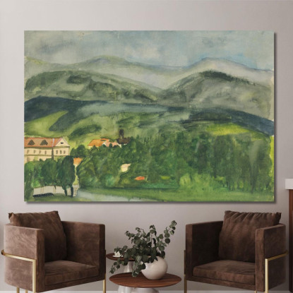 Paesaggio Con Case Arnold Peter Weisz-Kubínčan apw39 quadro stampato su tela