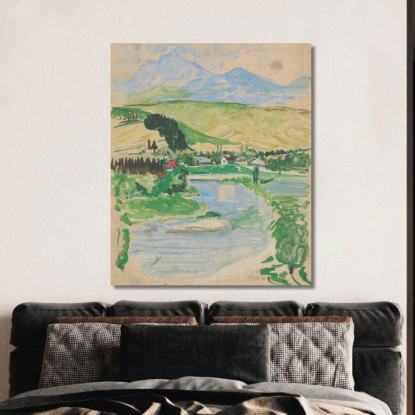Paesaggio Arnold Peter Weisz-Kubínčan apw40 quadro stampato su tela