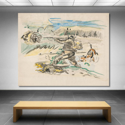 Cacciatore Che Spara Arnold Peter Weisz-Kubínčan apw71 quadro stampato su tela