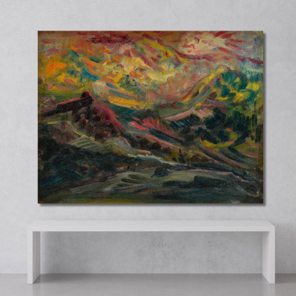 Tramonto Sulle Montagne 2 Arnold Peter Weisz-Kubínčan apw81 quadro stampato su tela