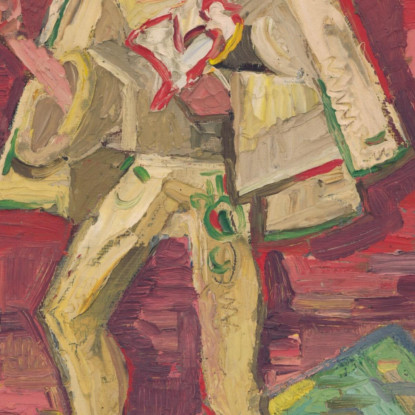 Figura Simbolica Di Un Uomo In Costume Tradizionale Arnold Peter Weisz-Kubínčan apw82 quadro stampato su tela