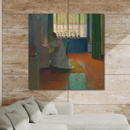 Anna Moll Alla Scrivania Carl Moll cml3 quadro stampato su tela
