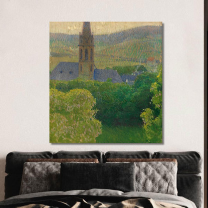 Vista Sulla Chiesa Parrocchiale Di Heiligenstadt San Michele Carl Moll cml11 quadro stampato su tela
