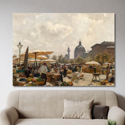 Il Naschmarkt A Vienna Carl Moll cml20 quadro stampato su tela