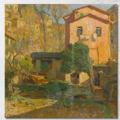 Paesaggio Nella Riviera Ligure Italia Carl Moll cml33 quadro stampato su tela