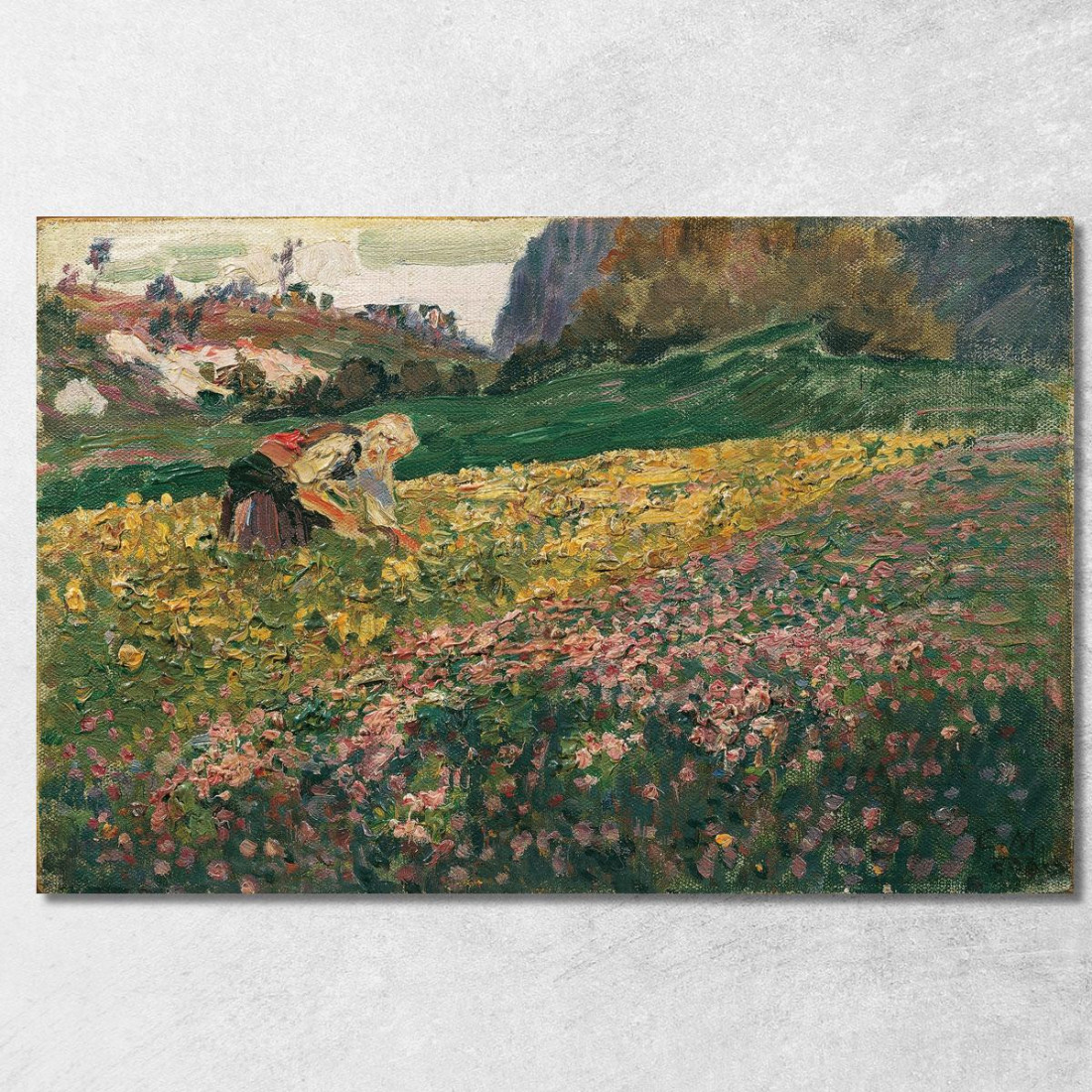 Ragazza Nel Prato Fiorito Carl Moll cml37 quadro stampato su tela Ragazza Nel Prato Fiorito Carl Moll cml37 quadro stampato su tela