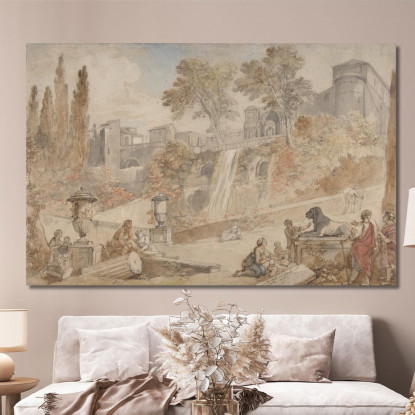 Giardini Di Villa D'Este A Tivoli Charles-Joseph Natoire cjn7 quadro stampato su tela