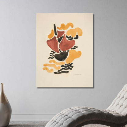 Astrazione Basata Su Forme Di Fiori Iv David Kakabadzé dkk3 quadro stampato su tela