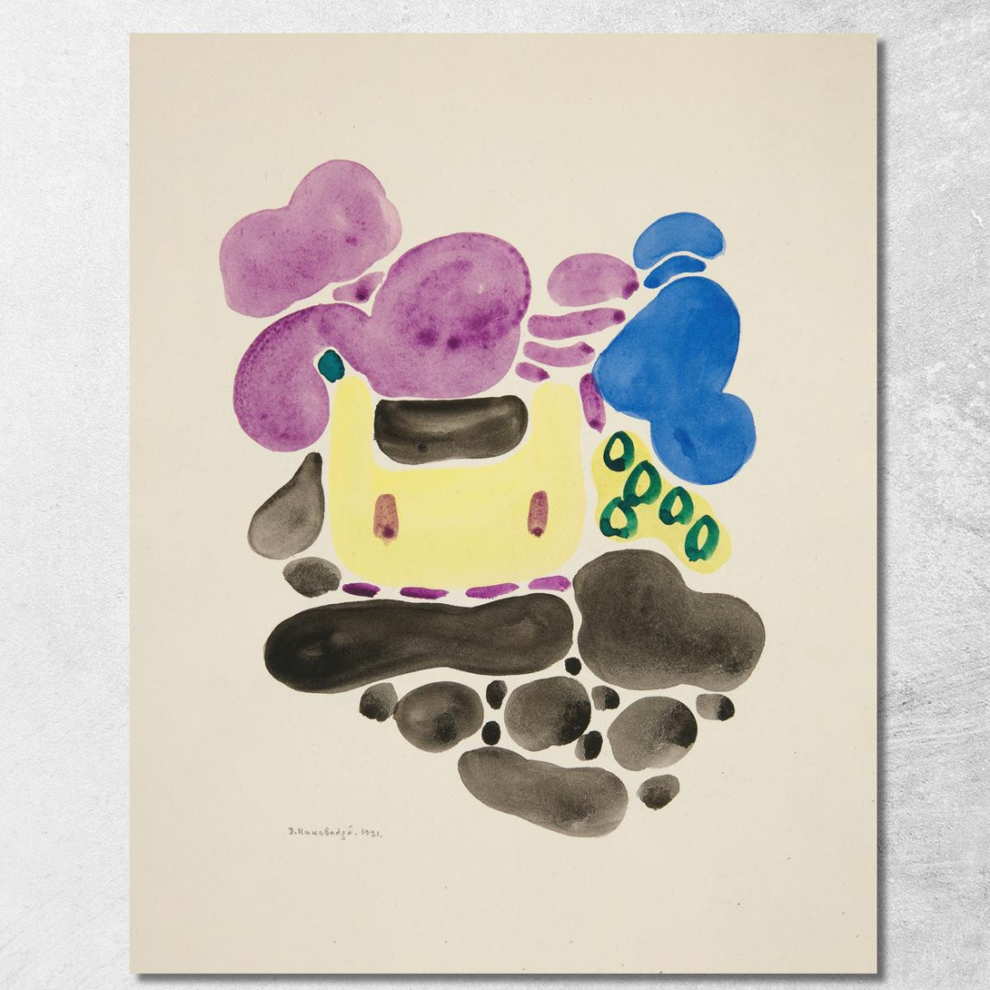 Astrazione Basata Su Forme Di Fiori V David Kakabadzé dkk6 quadro stampato su tela Astrazione Basata Su Forme Di Fiori V David Kakabadzé dkk6 quadro stampato su tela