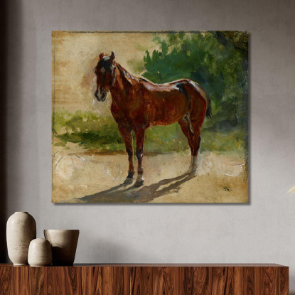 Studio Di Cavallo Marrone Ernest Meissonier ems12 quadro stampato su tela