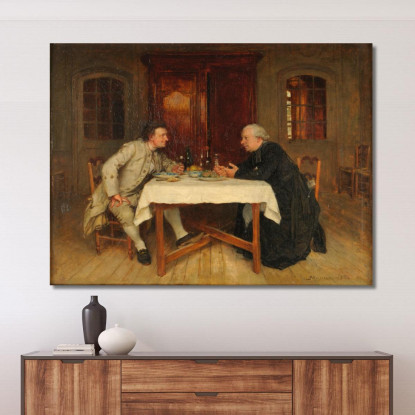 Il Vino Del Curato Ernest Meissonier ems22 quadro stampato su tela