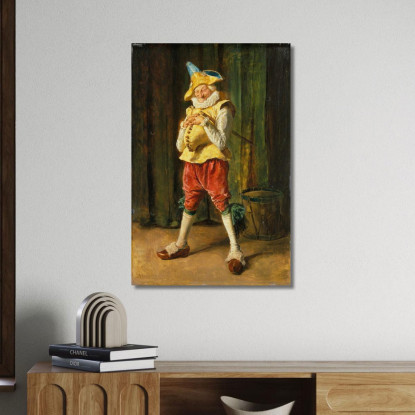 Pulcinella Ernest Meissonier ems27 quadro stampato su tela