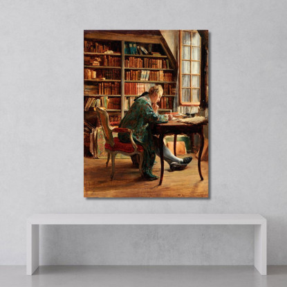 Il Bibliofilo Ernest Meissonier ems33 quadro stampato su tela