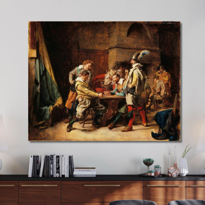 Il Gioco Perduto Ernest Meissonier ems37 quadro stampato su tela