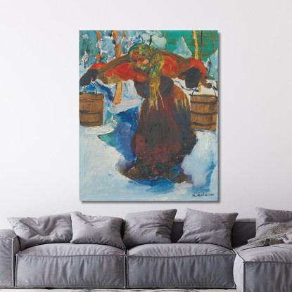 Baba Russa Che Porta L'Acqua Filipp Malyavin fml12 quadro stampato su tela