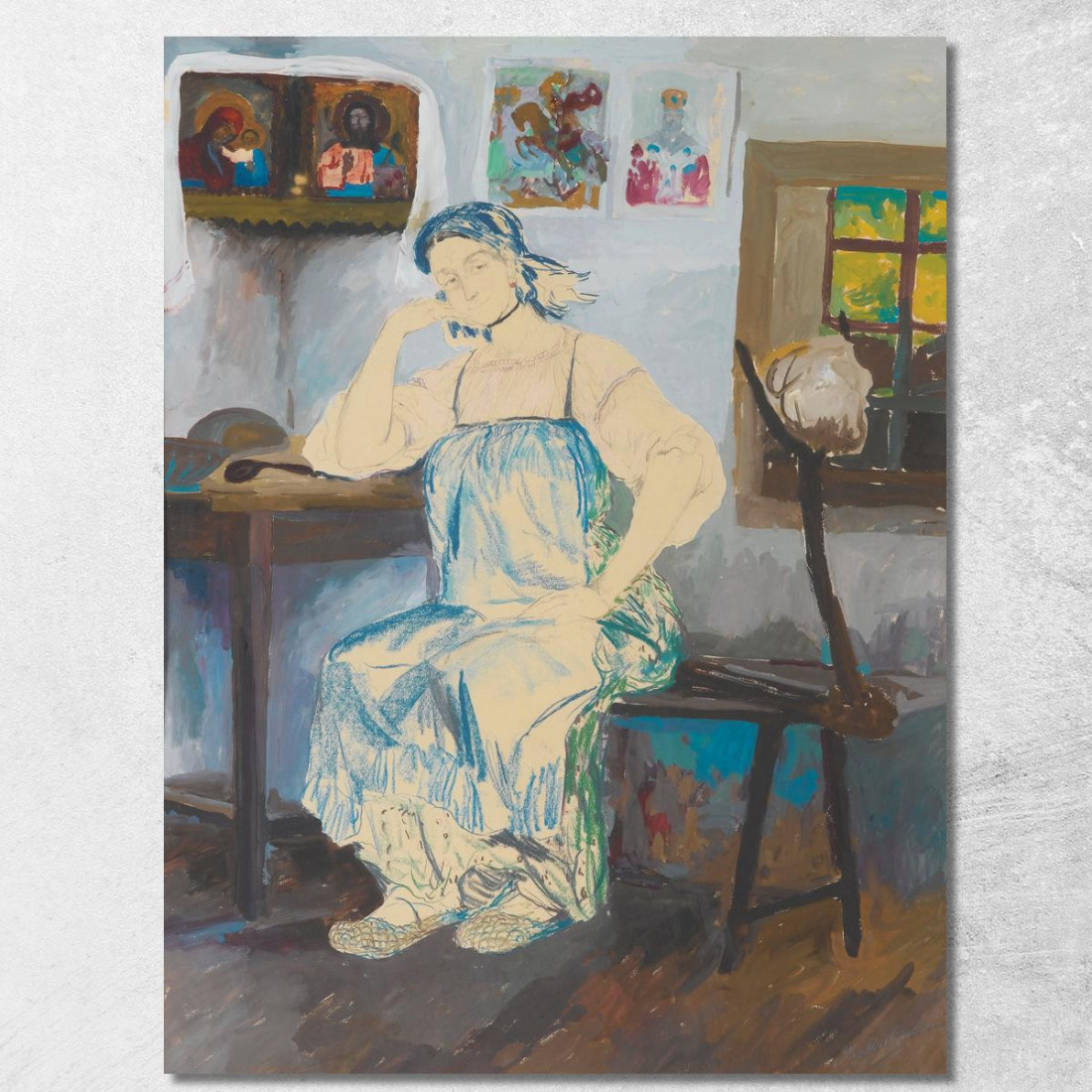 Donna Seduta In Un Interno Filipp Malyavin fml14 quadro stampato su tela Donna Seduta In Un Interno Filipp Malyavin fml14 quadro stampato su tela