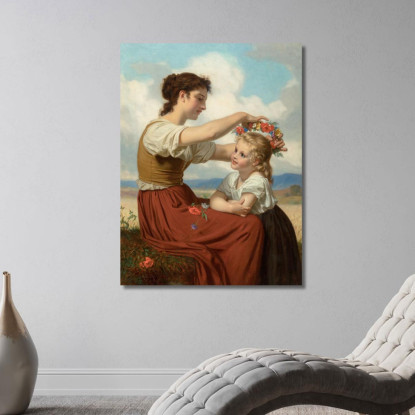 Corona Di Fiori Di Campo Hugues Merle hmr7 quadro stampato su tela
