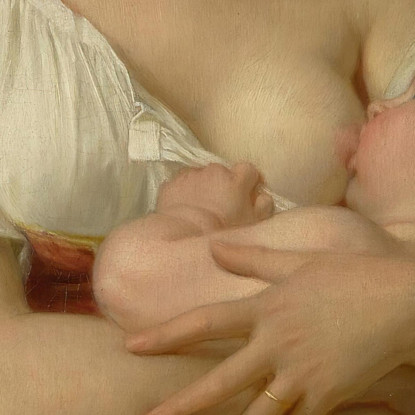 Madre E Figlio Hugues Merle hmr17 quadro stampato su tela