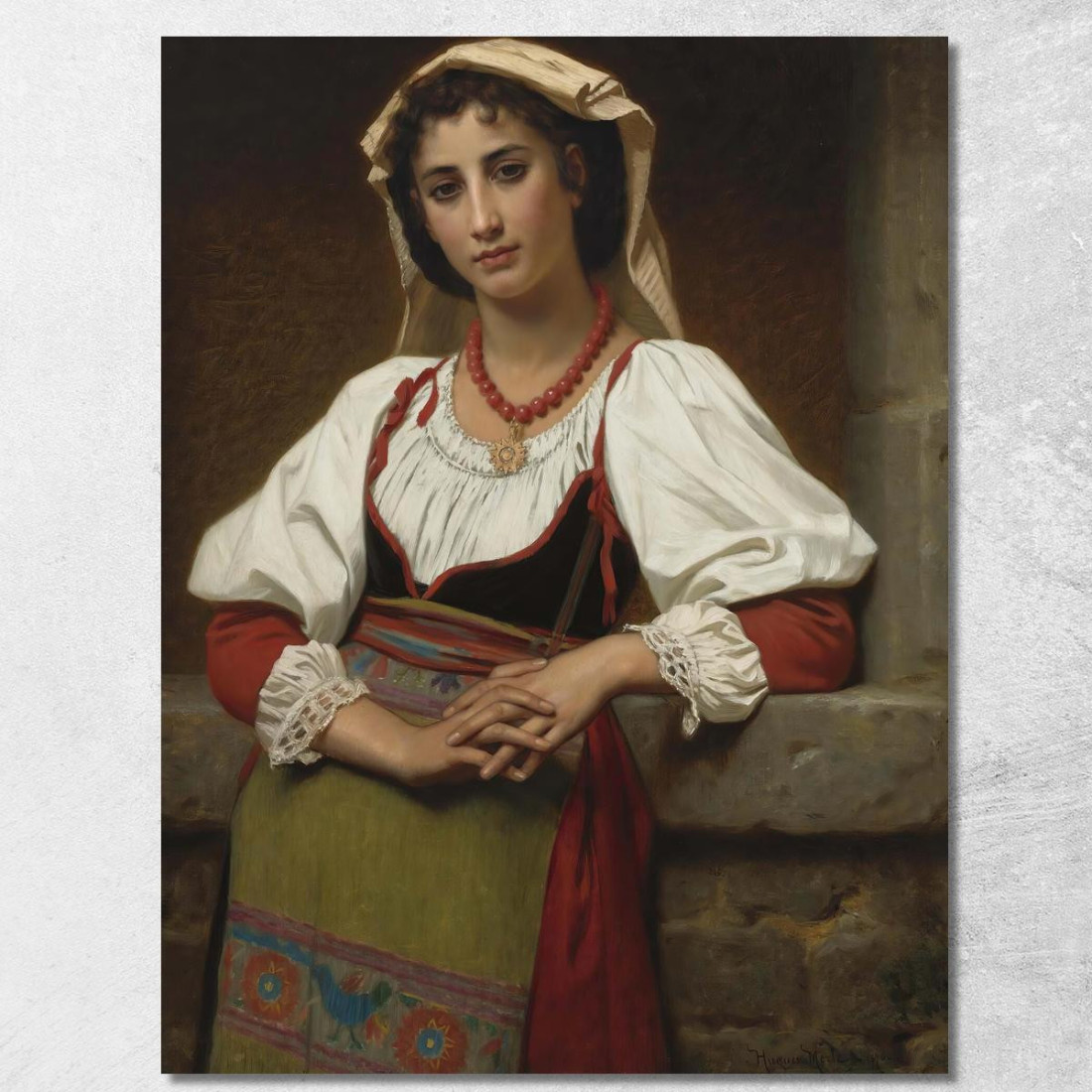 La Ragazza Napoletana Hugues Merle hmr26 quadro stampato su tela La Ragazza Napoletana Hugues Merle hmr26 quadro stampato su tela