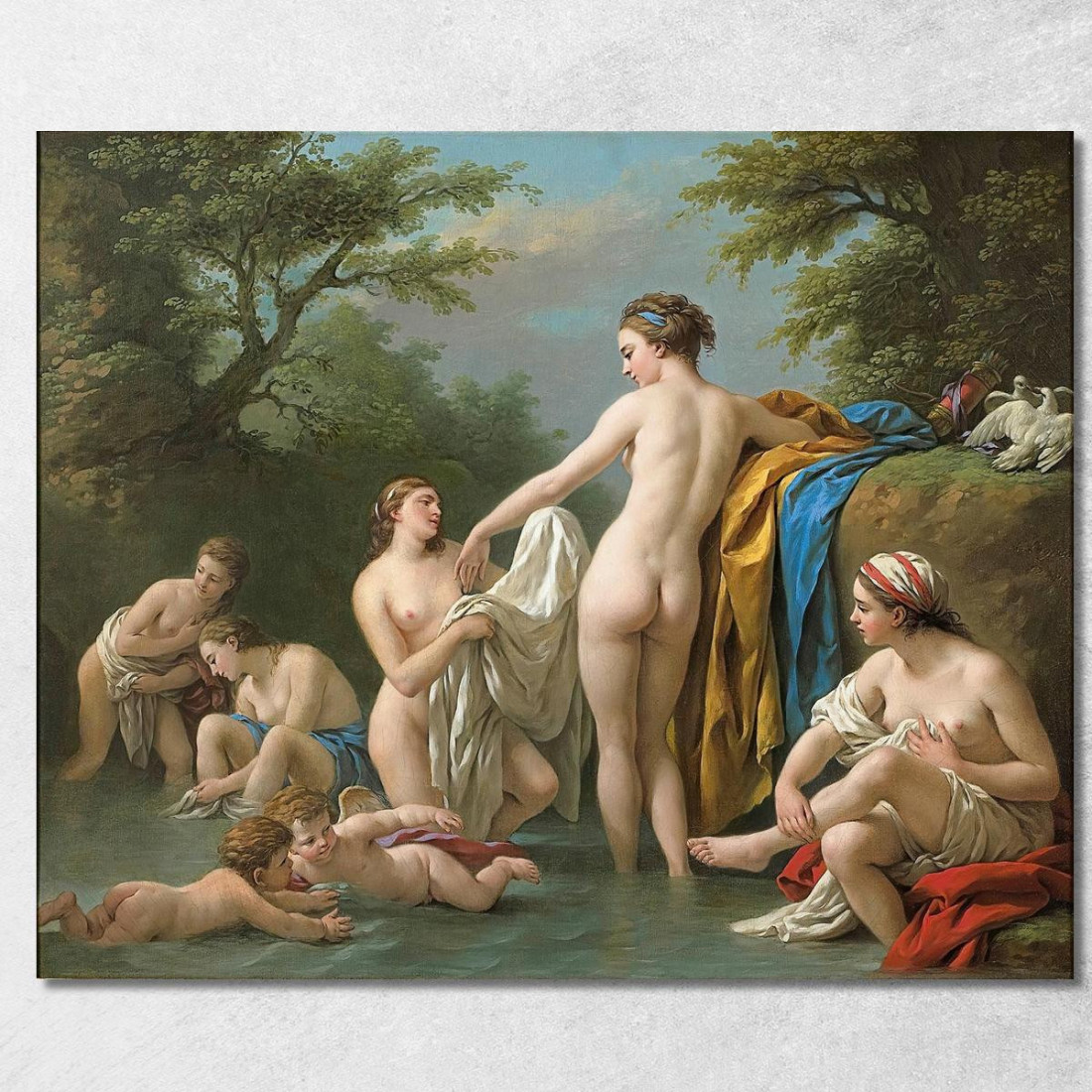 Venere E Ninfe Al Bagno Louis-Jean-François Lagrenée ljf27 quadro stampato su tela Venere E Ninfe Al Bagno Louis-Jean-François Lagrenée ljf27 quadro stampato su tela