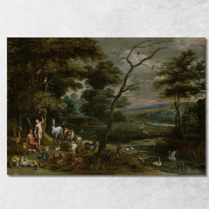 Adamo Ed Eva In Paradiso Jan Brueghel The Elder jbe7 quadro stampato su tela