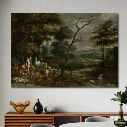 Adamo Ed Eva In Paradiso Jan Brueghel The Elder jbe7 quadro stampato su tela