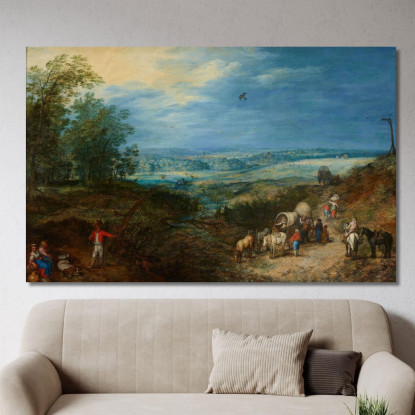 Paesaggio Con Contadini Jan Brueghel The Elder jbe20 quadro stampato su tela