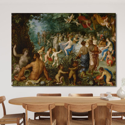 Paesaggio Con Le Nozze Di Peleo E Teti Jan Brueghel The Elder jbe24 quadro stampato su tela