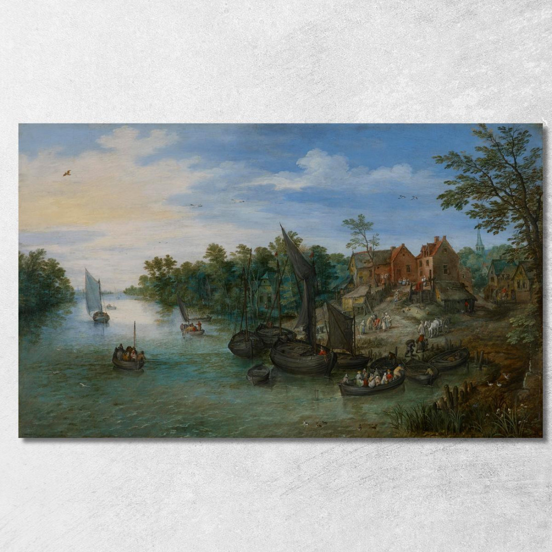 Paesaggio Fluviale Jan Brueghel The Elder jbe34 quadro stampato su tela Paesaggio Fluviale Jan Brueghel The Elder jbe34 quadro stampato su tela