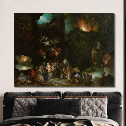 La Tentazione Di Sant'Antonio Jan Brueghel The Elder jbe44 quadro stampato su tela