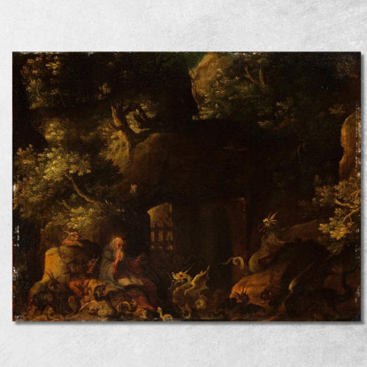 La Tentazione Di Sant'Antonio Jan Brueghel The Elder jbe45 quadro stampato su tela