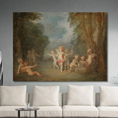 Il Regno Di Cupido Jean-Antoine Watteau jaw5 quadro stampato su tela
