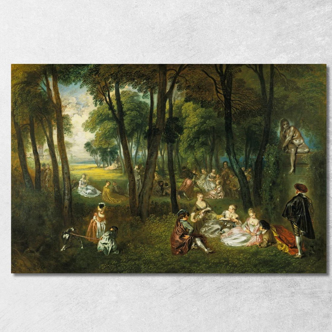 Festa Galante In Un Paesaggio Boscoso Jean-Antoine Watteau jaw11 quadro stampato su tela Festa Galante In Un Paesaggio Boscoso Jean-Antoine Watteau jaw11 quadro stampato su tela