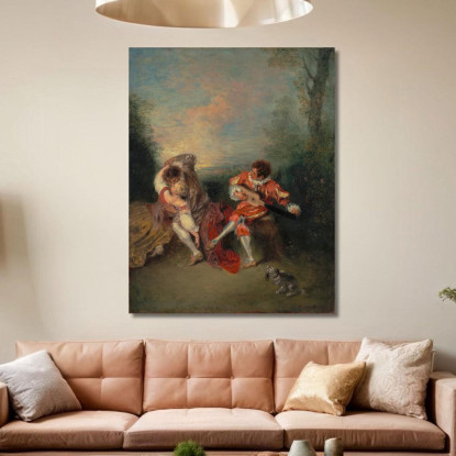 La Sorpresa Jean-Antoine Watteau jaw15 quadro stampato su tela