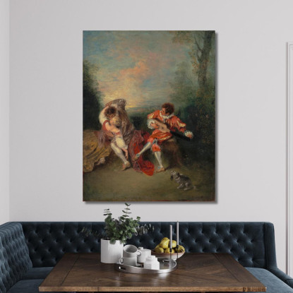 La Sorpresa Jean-Antoine Watteau jaw15 quadro stampato su tela