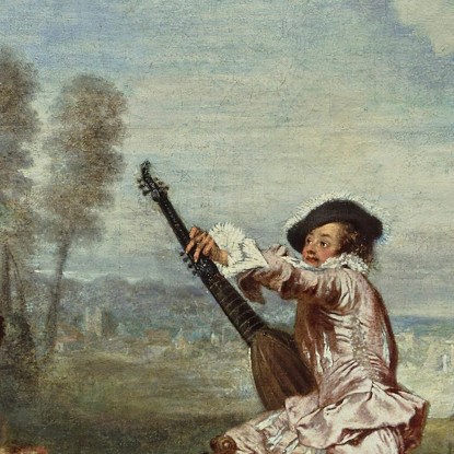 Le Attrazioni Della Vita Jean-Antoine Watteau jaw19 quadro stampato su tela