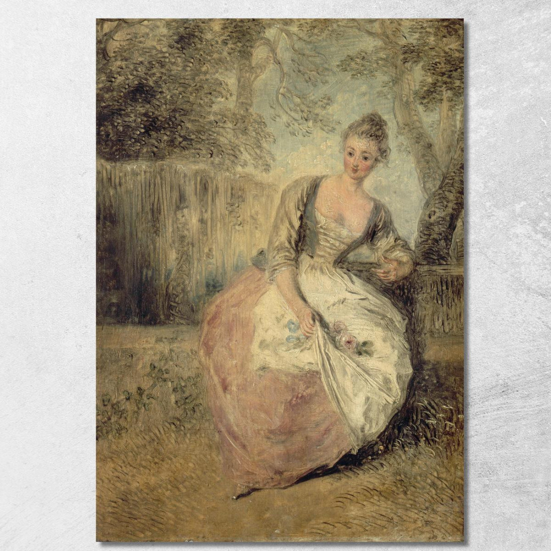 L’Amante Inquieta Jean-Antoine Watteau jaw22 quadro stampato su tela L’Amante Inquieta Jean-Antoine Watteau jaw22 quadro stampato su tela
