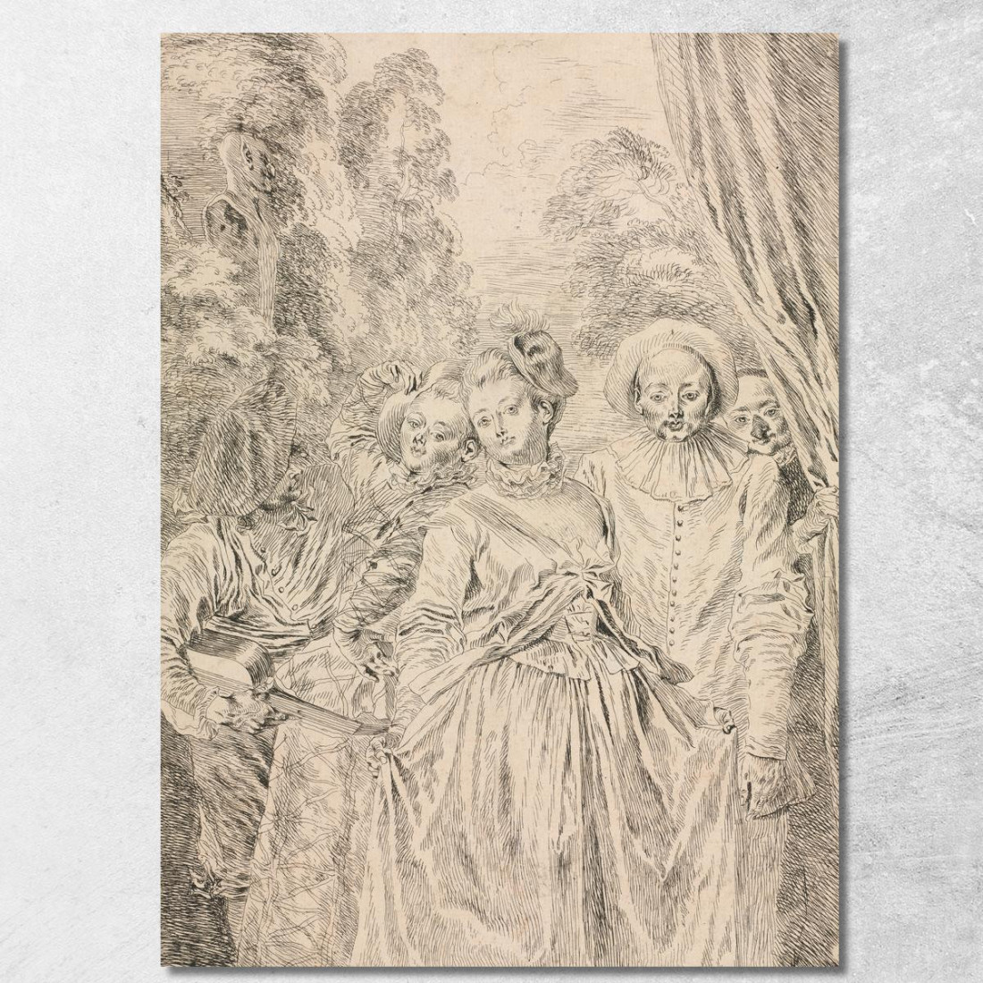 Gli Abiti Sono Italiani Jean-Antoine Watteau jaw31 quadro stampato su tela Gli Abiti Sono Italiani Jean-Antoine Watteau jaw31 quadro stampato su tela