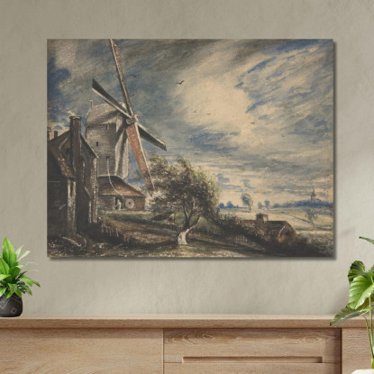 Un Mulino Vicino A Colchester John Constable jcn5 quadro stampato su tela